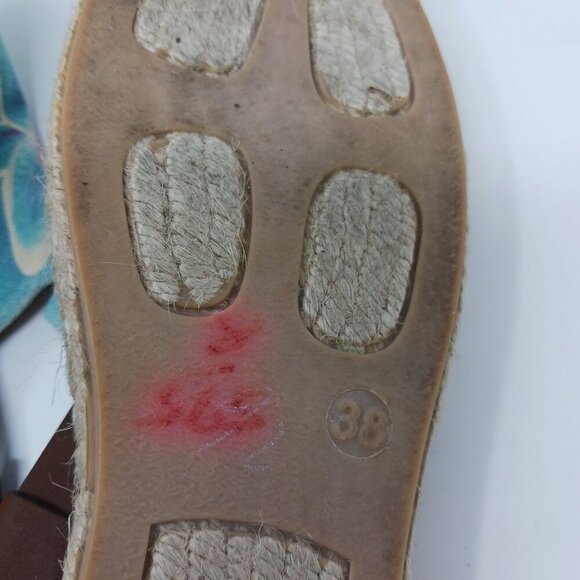 Sundias Espadrille Sandals Floral Canvas Leather Straps Size EU 38 - Picture 9 of 11